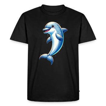Dauphin Océan - T-shirt Premium bio Homme - noir - Devant - Nico (187cm)