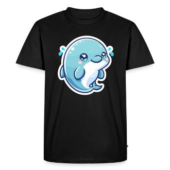 Dauphin Kawaii - T-shirt Premium bio Homme - noir - Devant - Nico (187cm)