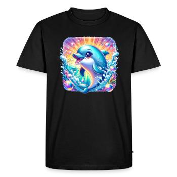 Dauphin Océan - T-shirt Premium bio Homme - noir - Devant - Nico (187cm)