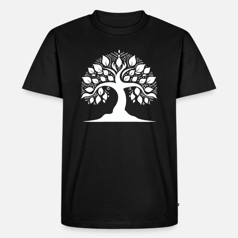 Yoga Baum des Lebens - Männer Premium Bio T-Shirt - Schwarz