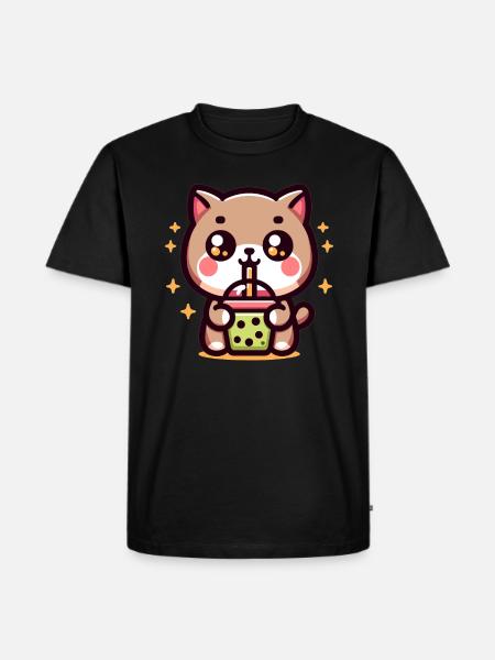 Chat Bubble Tea Boba Kawaii - T-shirt Premium bio Homme - noir