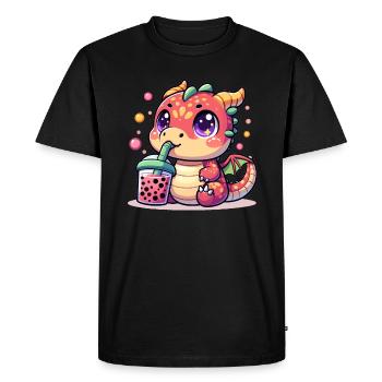 Boba Tea Dragon Kawaii - Men's Premium Organic T-Shirt - black - Front - Nico (187cm)
