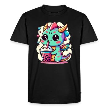 Boba Tea Dragon Kawaii - Men's Premium Organic T-Shirt - black - Front - Nico (187cm)