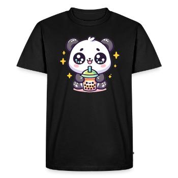 Panda Bubble Tea Boba Kawaii - T-shirt Premium bio Homme - noir - Devant - Nico (187cm)