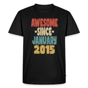 Génial Janvier 2015 - T-shirt Premium bio Homme - noir - Devant - Nico (187cm)