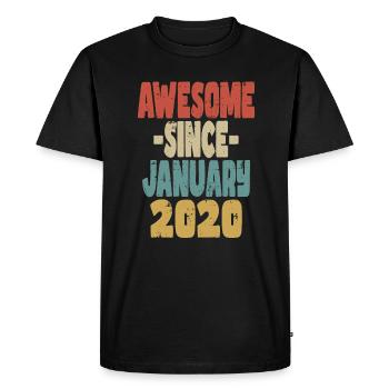 Génial janvier 2020 - T-shirt Premium bio Homme - noir - Devant - Nico (187cm)