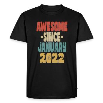 Awesome January 2022 - Men's Premium Organic T-Shirt - black - Front - Nico (187cm)