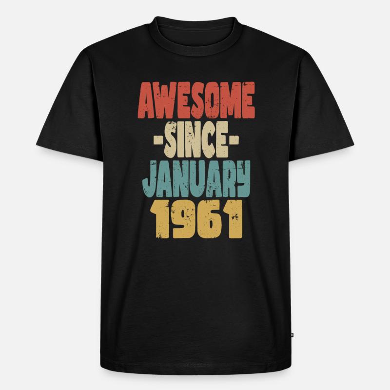 Fantastischer Januar 1961 - Männer Premium Bio T-Shirt - Schwarz
