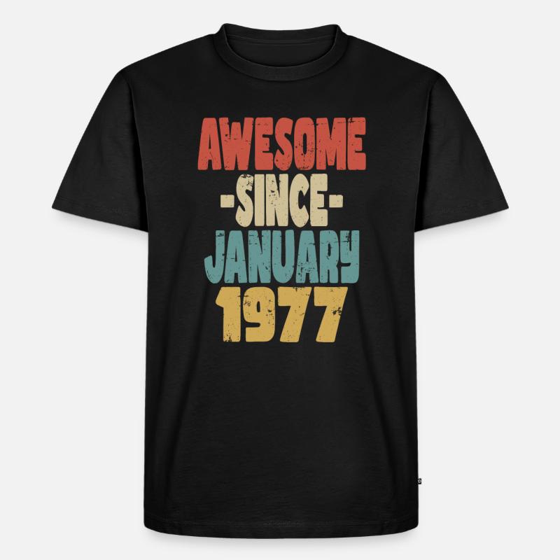 Fantastischer Januar 1977 - Männer Premium Bio T-Shirt - Schwarz