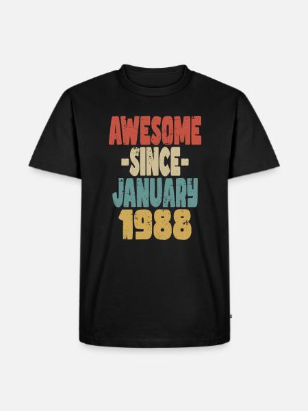 Awesome January 1988 - Men's Premium Organic T-Shirt - black