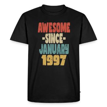 Génial Janvier 1997 - T-shirt Premium bio Homme - noir - Devant - Nico (187cm)