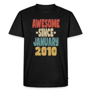 Génial Janvier 2010 - T-shirt Premium bio Homme - noir - Devant - Nico (187cm)