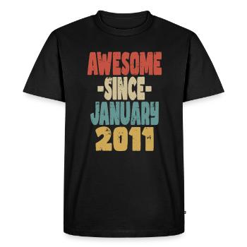 Awesome January 2011 - Men's Premium Organic T-Shirt - black - Front - Nico (187cm)