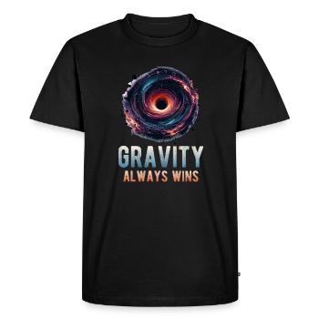 L’art des trous noirs d’astrophysique avec la gravité toujours - T-shirt Premium bio Homme - noir - Devant - Nico (187cm)
