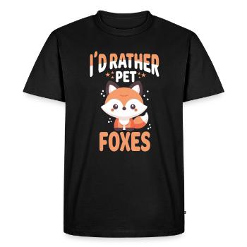 Kawaii Fox Design For Animal Enthusiasts And - Men's Premium Organic T-Shirt - black - Front - Nico (187cm)
