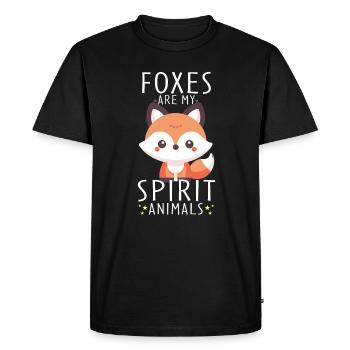 Charming Kawaii Fox Design For Nature Enthusiasts - Men's Premium Organic T-Shirt - black - Front - Nico (187cm)
