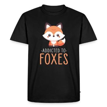 Charming Kawaii Fox Art for Animal Enthusiasts and - Men's Premium Organic T-Shirt - black - Front - Nico (187cm)