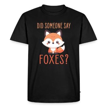 Charming Kawaii Fox Design for Wildlife - Men's Premium Organic T-Shirt - black - Front - Nico (187cm)