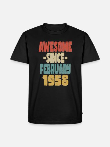 Awesome February 1958 - Men's Premium Organic T-Shirt - black