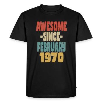 Awesome February 1970 - Men's Premium Organic T-Shirt - black - Front - Nico (187cm)