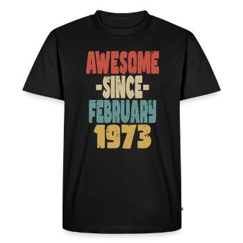 Génial Février 1973 - T-shirt Premium bio Homme - noir - Devant - Nico (187cm)