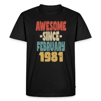 Génial Février 1981 - T-shirt Premium bio Homme - noir - Devant - Nico (187cm)