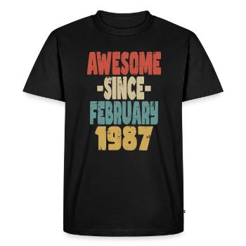 Génial Février 1987 - T-shirt Premium bio Homme - noir - Devant - Nico (187cm)