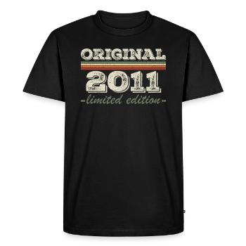 Légende depuis 2011 Né en 2011 Anniversaire 2011 - T-shirt Premium bio Homme - noir - Devant - Nico (187cm)