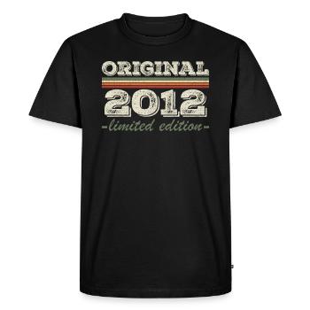 Légende depuis 2012 Né en 2012 Anniversaire 2012 - T-shirt Premium bio Homme - noir - Devant - Nico (187cm)