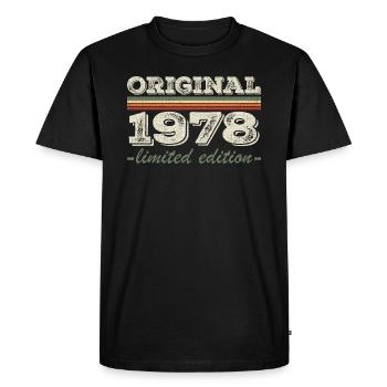 Legend since 1978 Born 1978 Birthday 1978 - Men's Premium Organic T-Shirt - black - Front - Nico (187cm)