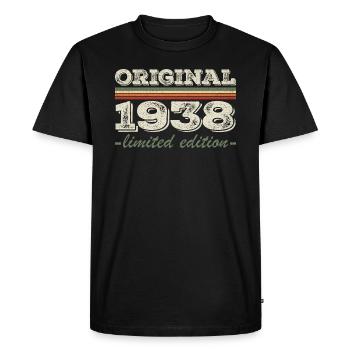 Légende depuis 1938 Né en 1938 Anniversaire 1938 - T-shirt Premium bio Homme - noir - Devant - Nico (187cm)