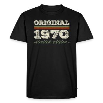 Légende depuis 1970 Né en 1970 Anniversaire 1970 - T-shirt Premium bio Homme - noir - Devant - Nico (187cm)