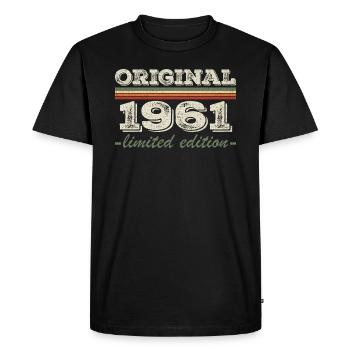 Légende depuis 1961 Né en 1961 Anniversaire 1961 - T-shirt Premium bio Homme - noir - Devant - Nico (187cm)