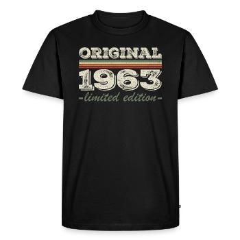 Légende depuis 1963 Né en 1963 Anniversaire 1963 - T-shirt Premium bio Homme - noir - Devant - Nico (187cm)