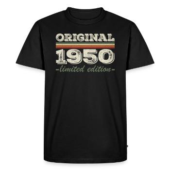 Legend since 1950 Born 1950 Birthday 1950 - Men's Premium Organic T-Shirt - black - Front - Nico (187cm)