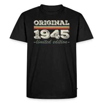 Legend since 1945 Born 1945 Birthday 1945 - Men's Premium Organic T-Shirt - black - Front - Nico (187cm)