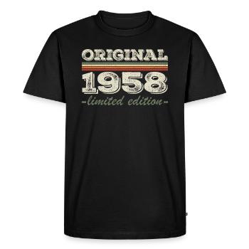 Légende depuis 1958 Né en 1958 Anniversaire 1958 - T-shirt Premium bio Homme - noir - Devant - Nico (187cm)