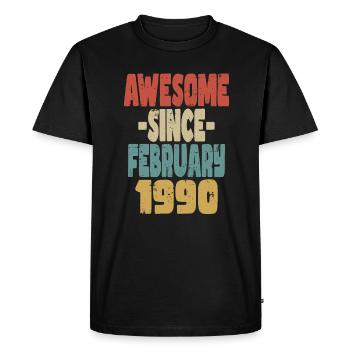Génial Février 1990 - T-shirt Premium bio Homme - noir - Devant - Nico (187cm)