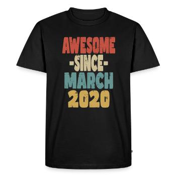 Génial mars 2020 - T-shirt Premium bio Homme - noir - Devant - Nico (187cm)