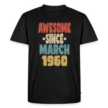 Génial mars 1960 - T-shirt Premium bio Homme - noir - Devant - Nico (187cm)