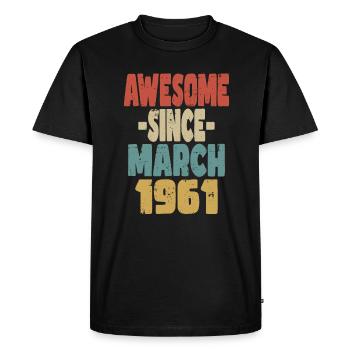 Génial mars 1961 - T-shirt Premium bio Homme - noir - Devant - Nico (187cm)