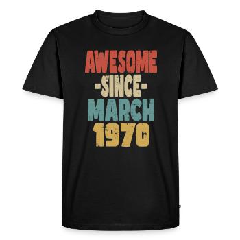 Génial mars 1970 - T-shirt Premium bio Homme - noir - Devant - Nico (187cm)