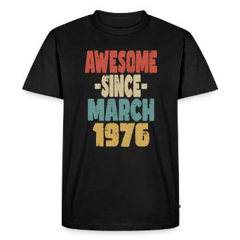 Génial mars 1976 - T-shirt Premium bio Homme - noir - Devant - Nico (187cm)