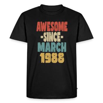 Génial mars 1988 - T-shirt Premium bio Homme - noir - Devant - Nico (187cm)