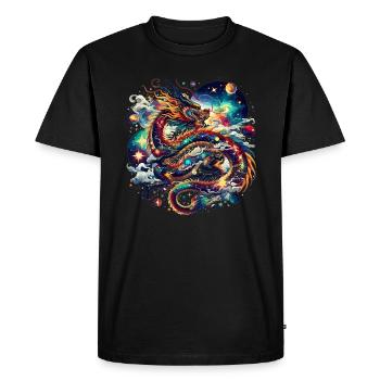 Art du Dragon Chinois Dragon Céleste - T-shirt Premium bio Homme - noir - Devant - Nico (187cm)