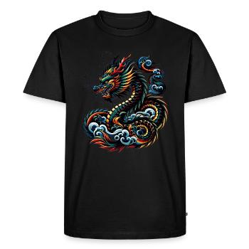 Colorful Dragon Zodiac Chinese Dragon Art - Men's Premium Organic T-Shirt - black - Front - Nico (187cm)