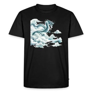 Dragon Nuage Dragon Chinois Art de l’Aquarelle - T-shirt Premium bio Homme - noir - Devant - Nico (187cm)