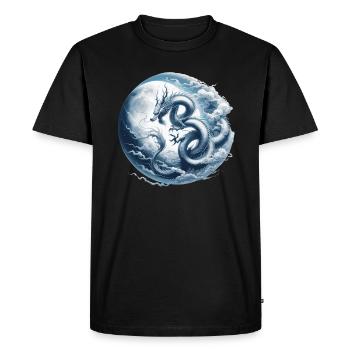 Dragon Moon Chinese Dragon Zodiac Symbol - Men's Premium Organic T-Shirt - black - Front - Nico (187cm)