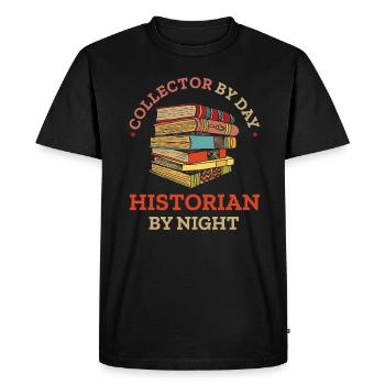 Collectionneur de livres anciens Passionné Unique Artistique - T-shirt Premium bio Homme - noir - Devant - Nico (187cm)