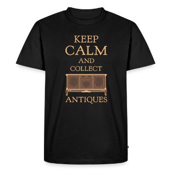 Antique Collector Passion - Keep Calm and Collect - Men's Premium Organic T-Shirt - black - Front - Nico (187cm)